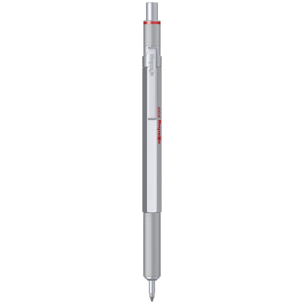 Rotring | 600 Series | Silver 1.0mm Ball Pen | Metal Body | Non-Slip | Metal Knurled Grip Rotring