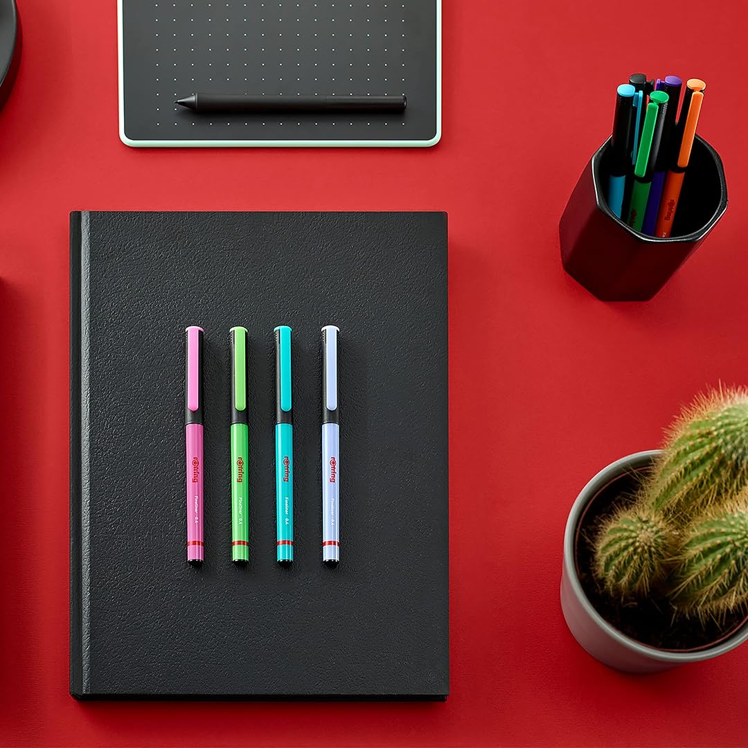 Rotring | Liner Fineliner Pens | Assorted Colours | Pack of 10 Pieces | 0.4mm Rotring