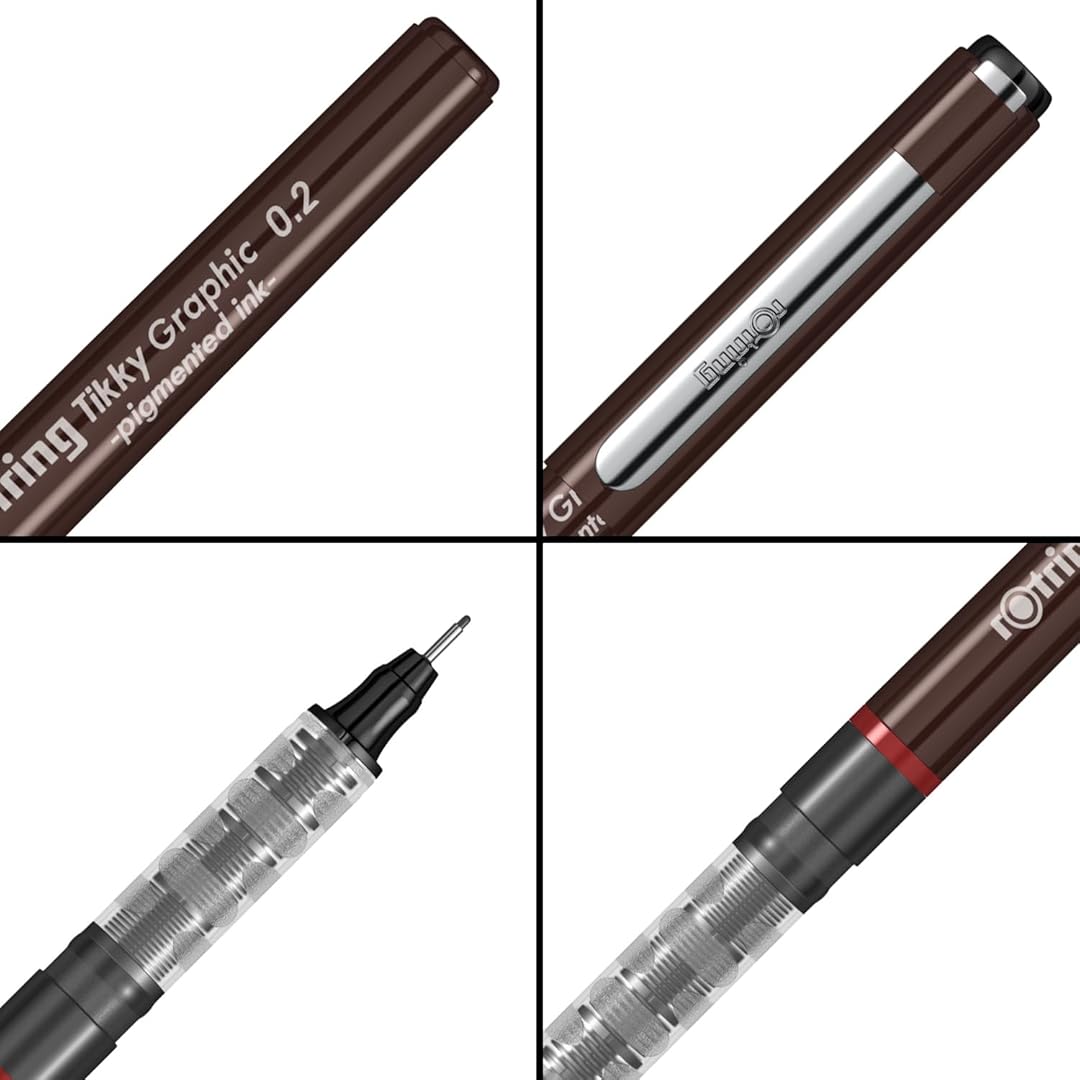 Rotring | Tikky | Graphic Fineliner | 0.2mm | 3 Pen Set Rotring