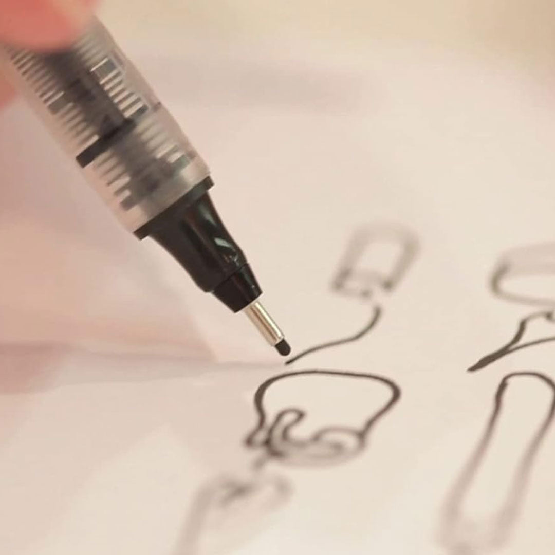 Rotring | Tikky | Graphic Fineliner | Black Pigment Lightfast | 0.3mm, 0.5mm | 6 Pen Set | 3 Each Rotring