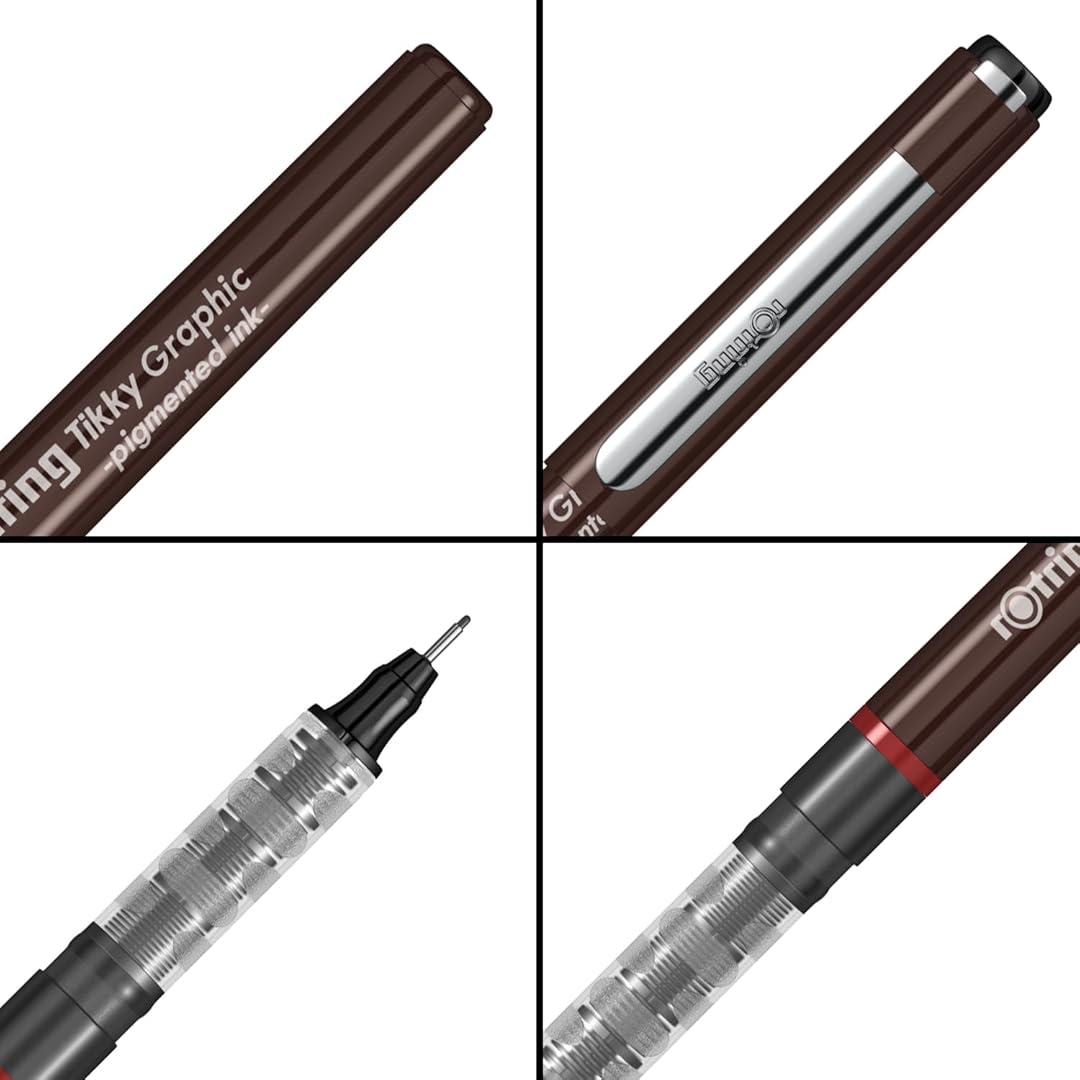 Rotring | Tikky | Graphic Fineliner | Black Pigment Lightfast | 0.3mm | 3 Pen Set Rotring