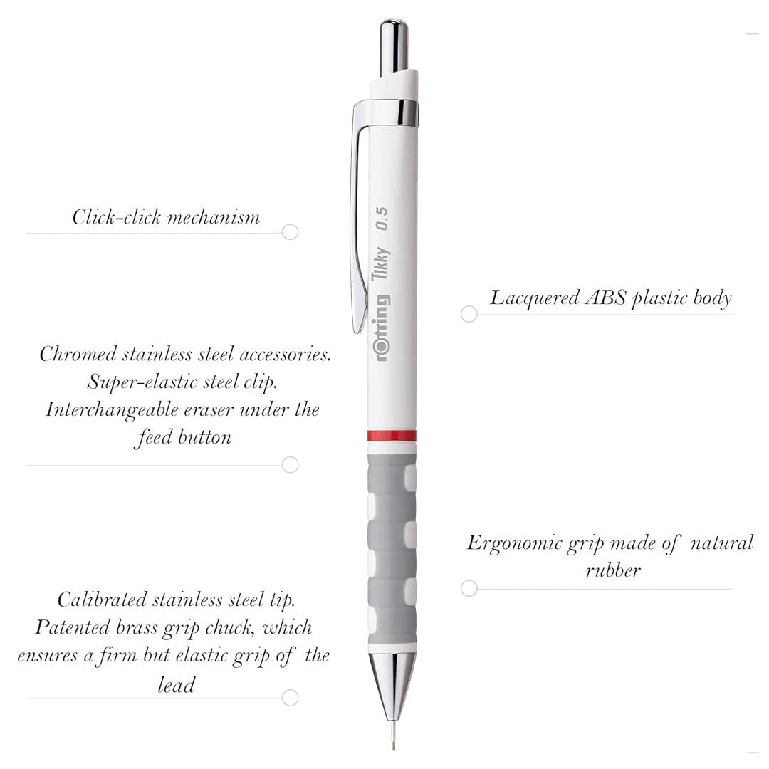 Rotring | Tikky | Mechanical Pencil | 0.5mm | White Barrel Rotring
