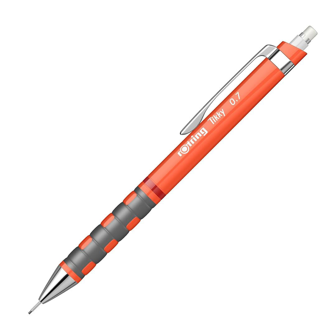 Rotring | Tikky | Mechanical Pencil | 0.7mm | Triangular Ergonomic Grip | Neon Orange Rotring