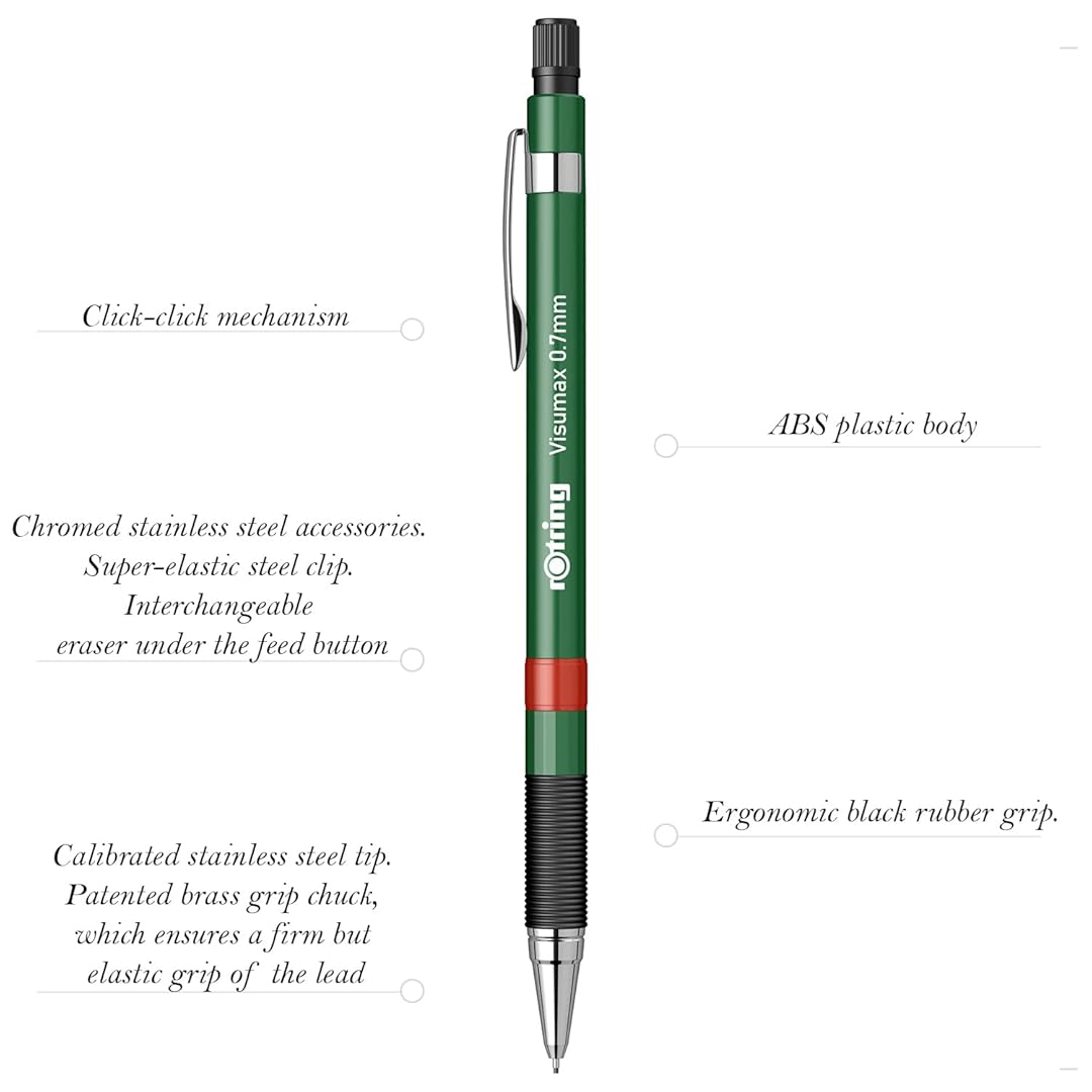 Rotring | Visumax | Mechanical Pencil | 0.7 mm | 2B Lead | Dark Green Rotring