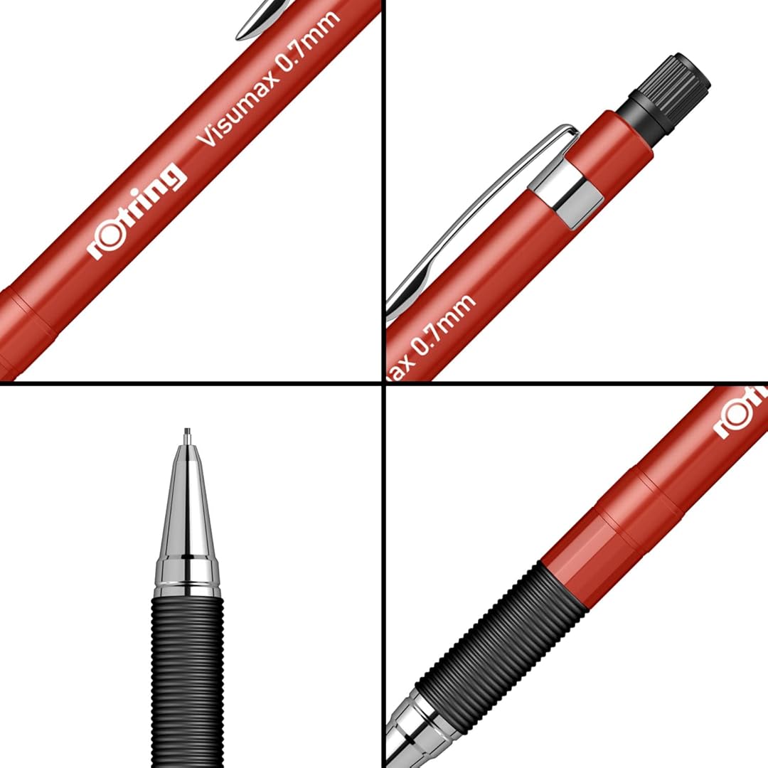 Rotring | Visumax | Mechanical Pencil | 0.7 mm | 2B Lead | Red Rotring