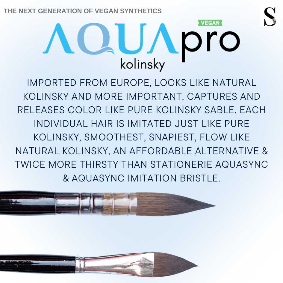 Stationerie Aqua Pro Round Set Of 7 - Vegan Synthetic Kolinsky Edition