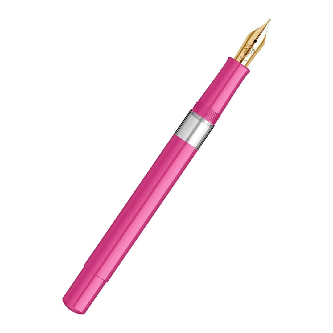 Scrikss | 419 Legendary | Fountain Ink Pen | Medium Nib | Gold Plated | Glossy Pink Barrel Scrikss