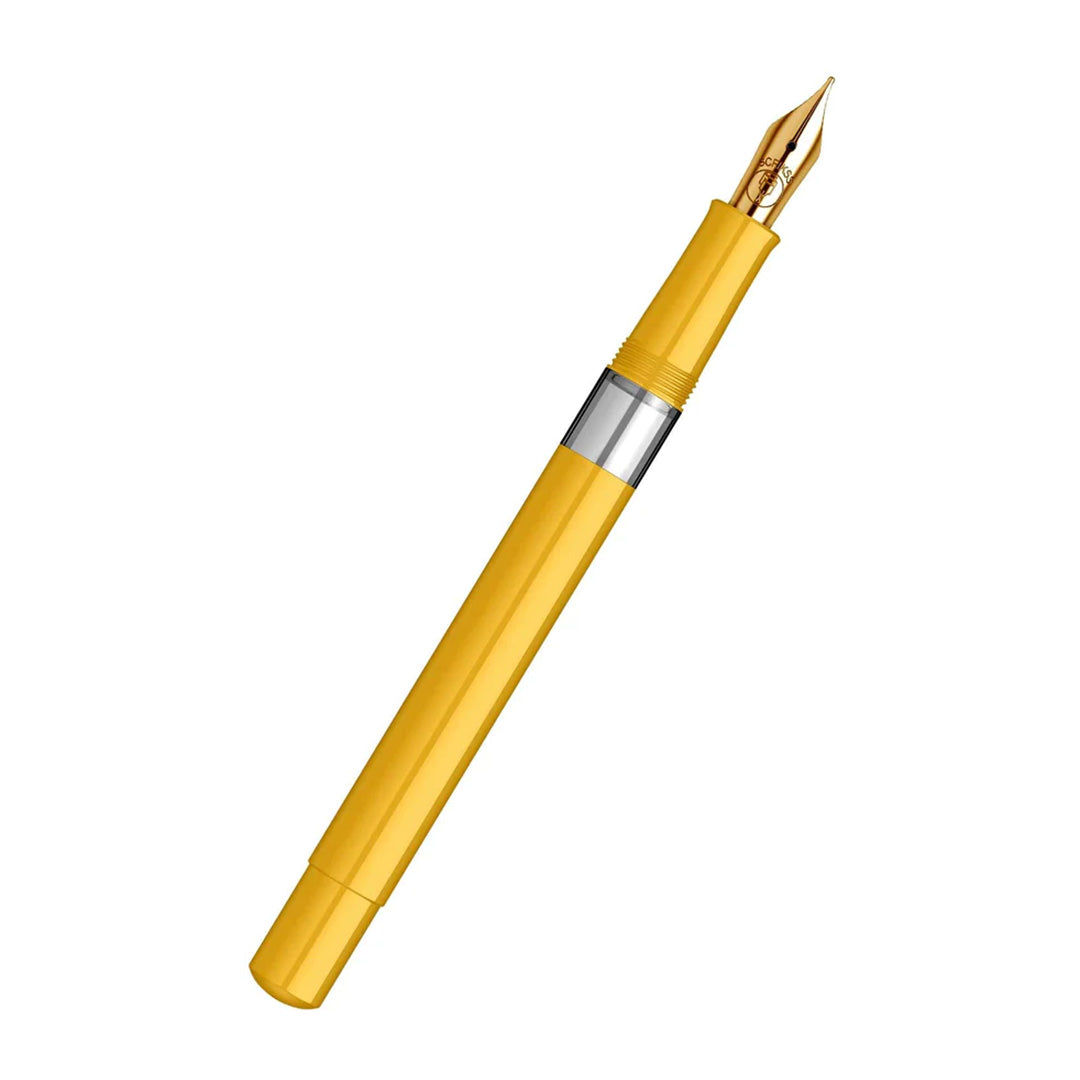 Scrikss | 419 Legendary | Fountain Ink Pen | Medium Nib | Gold Plated | Glossy Yellow Barrel Scrikss