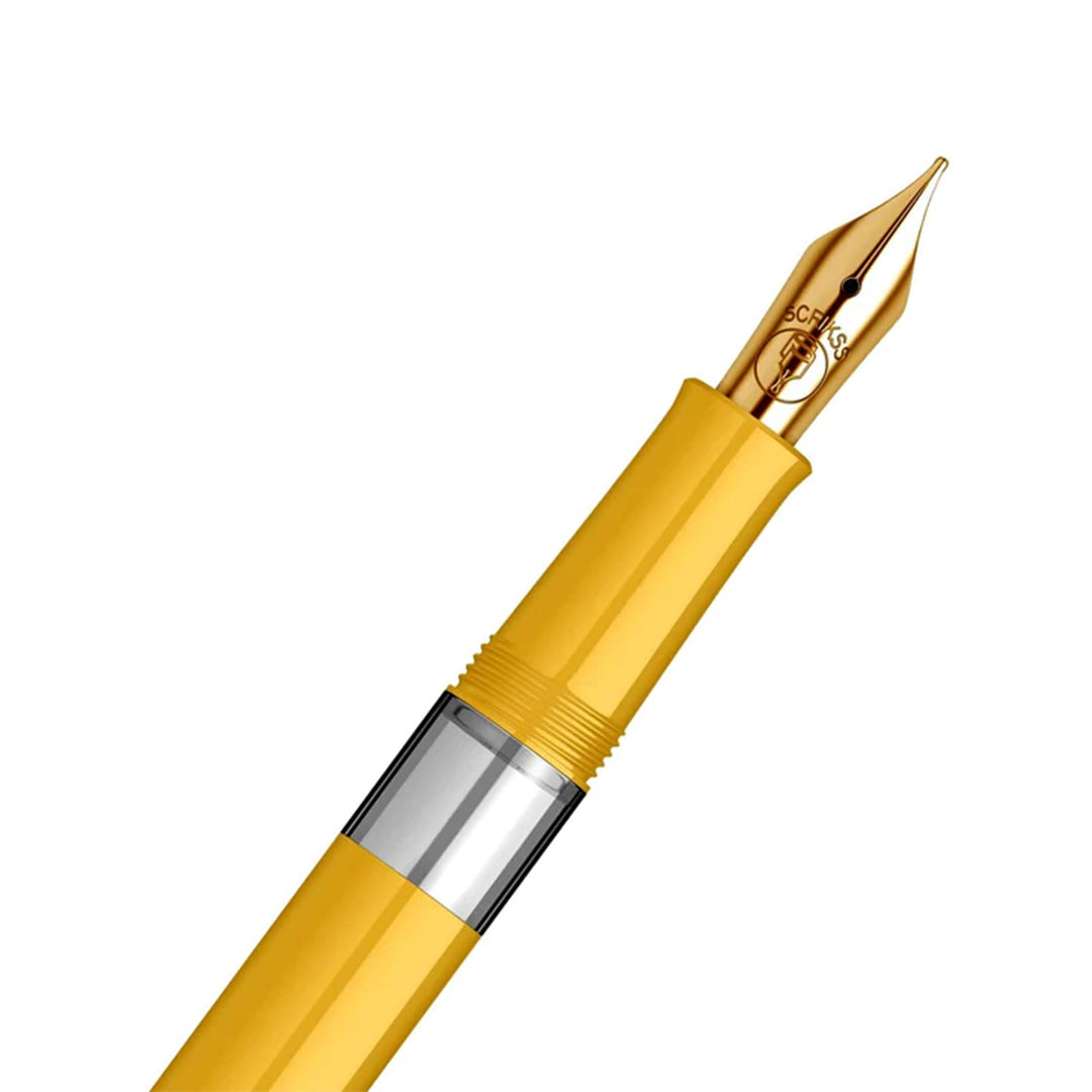 Scrikss | 419 Legendary | Fountain Ink Pen | Medium Nib | Gold Plated | Glossy Yellow Barrel Scrikss