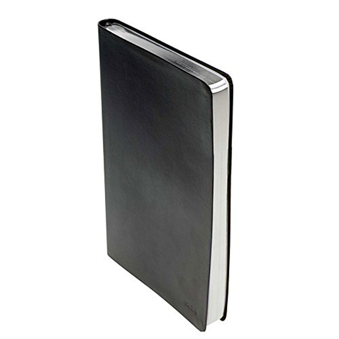 Scrikss | A5 Size | Blank Premium Notebook | Black Bonded Leather Soft Cover | 100 gsm | Ivory Paper Scrikss