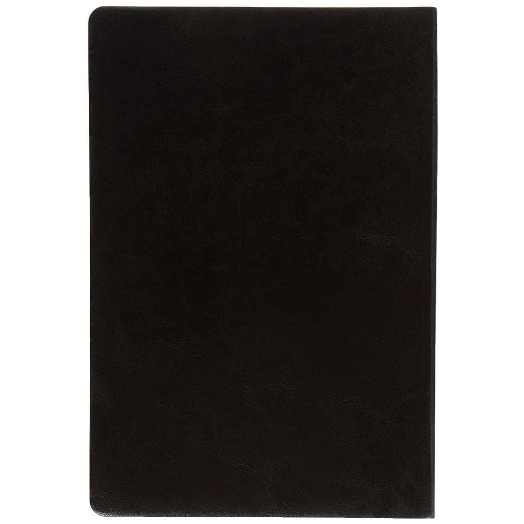 Scrikss | A5 Size | Blank Premium Notebook | Black Vinyl Leather Soft Cover | 100 gsm | Ivory Paper Scrikss