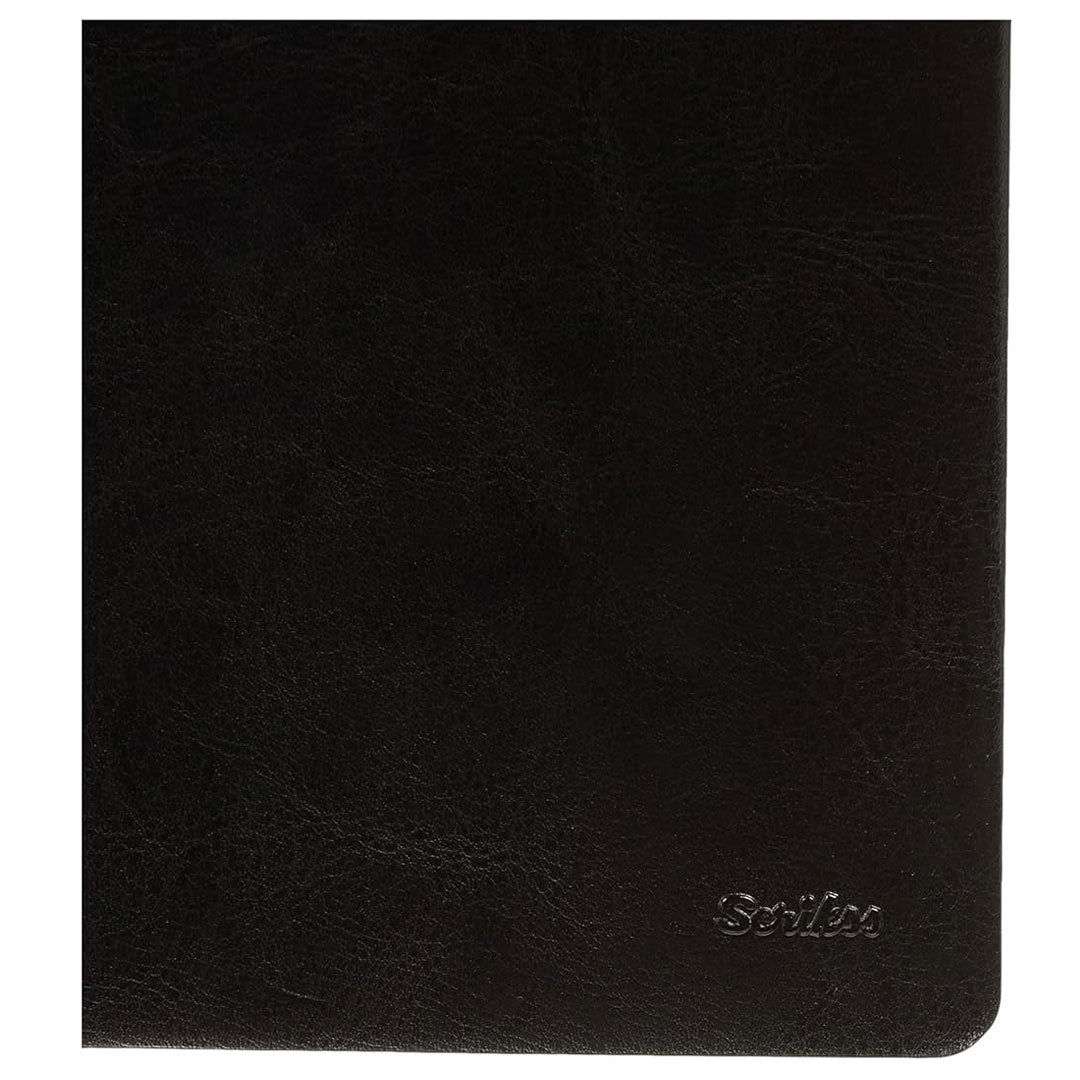 Scrikss | A5 Size | Blank Premium Notebook | Black Vinyl Leather Soft Cover | 100 gsm | Ivory Paper Scrikss