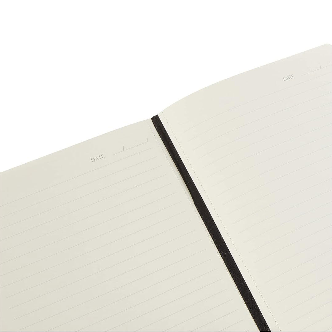 Scrikss | A5 Size | Blank Premium Notebook | Black Vinyl Leather Soft Cover | 100 gsm | Ivory Paper Scrikss