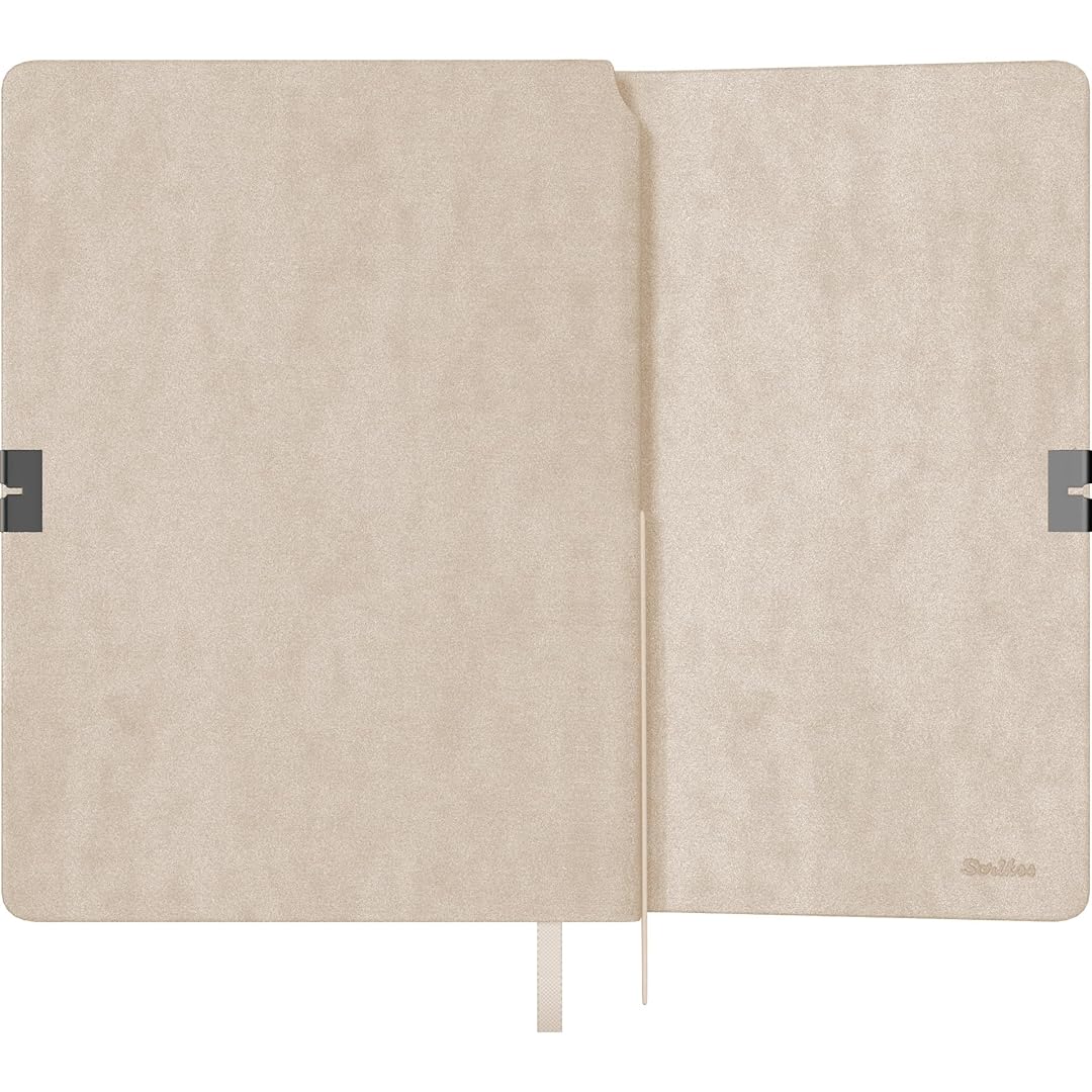 Scrikss | A5 Size | Premium Notebook | Beige Faux Leather Paperback Cover | Ruled Scrikss