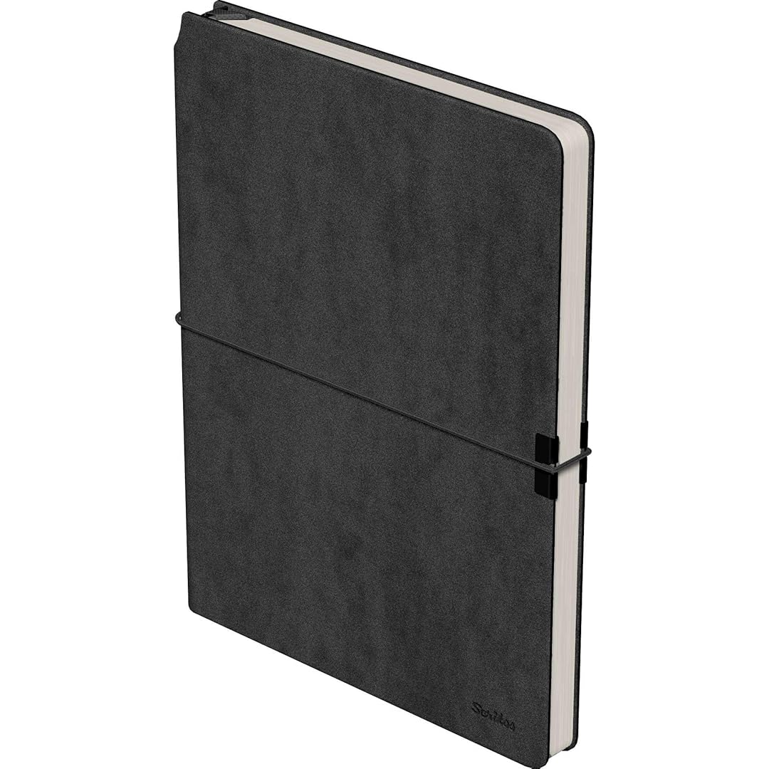 Scrikss | A5 Size | Premium Notebook | Black Faux Leather Paperback Cover | Ruled Scrikss