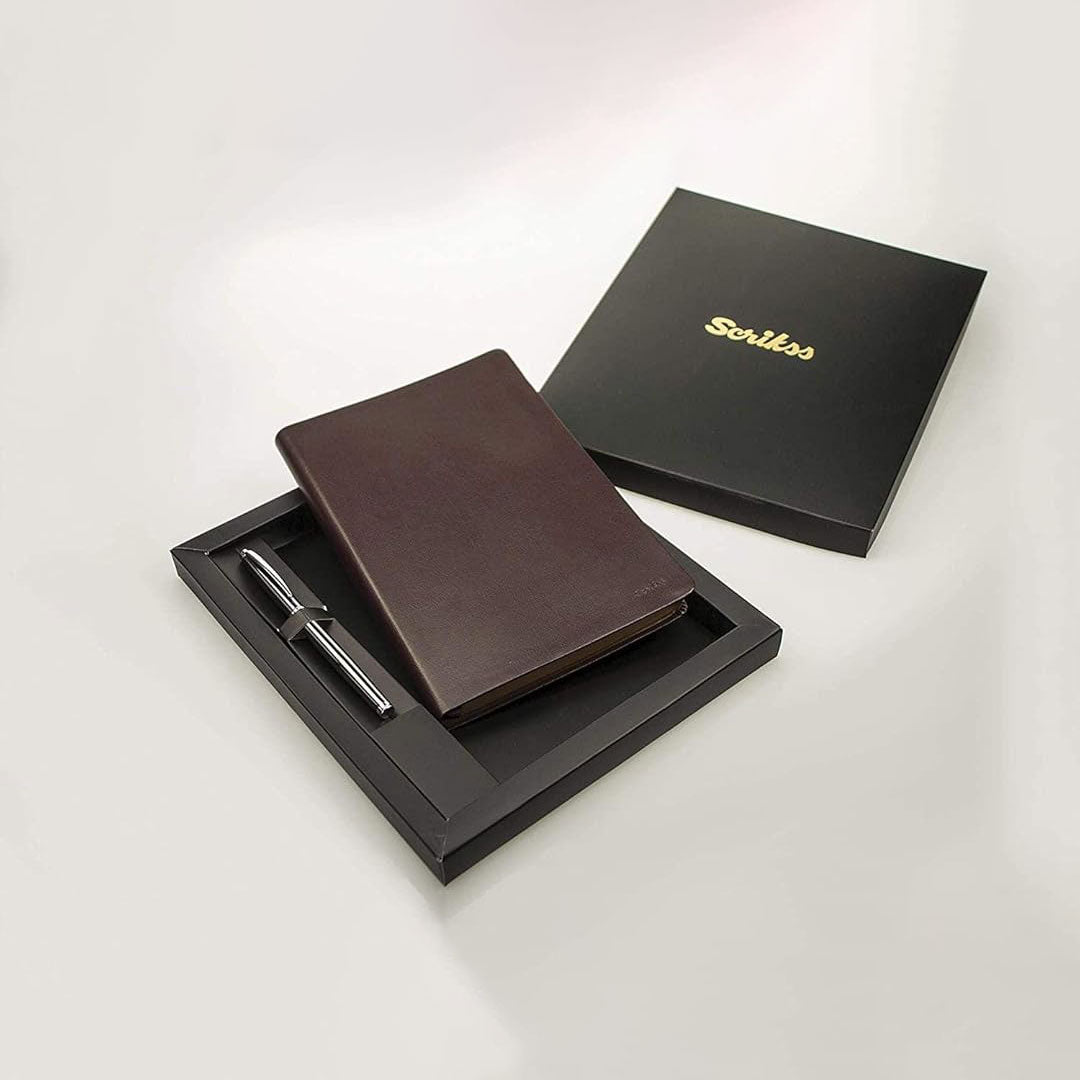 Scrikss | Chester Notebook A5 | Pen Set | Black Zequenz