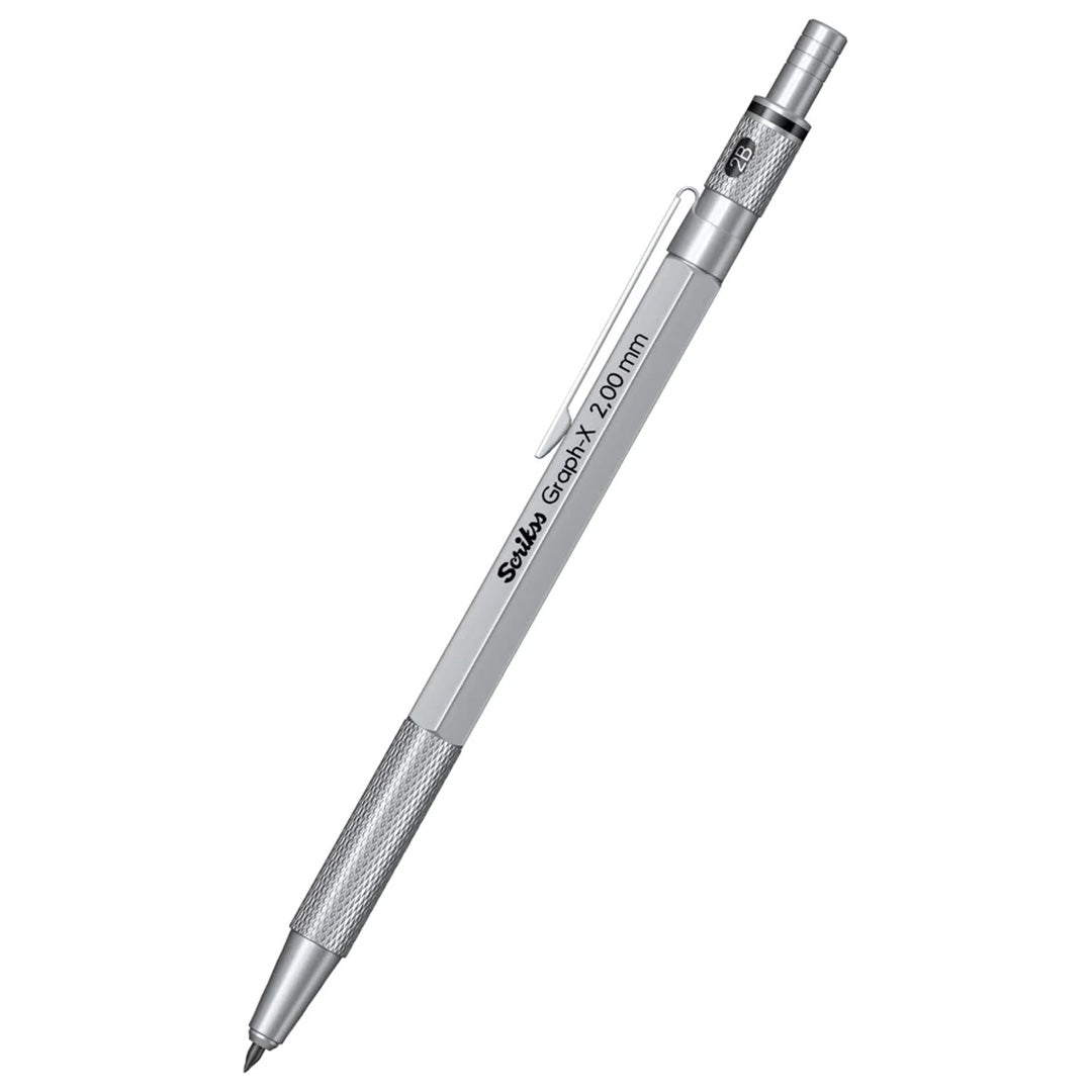 Scrikss | Graph-X | 2mm Mechanical Pencil | Satin Chrome Scrikss