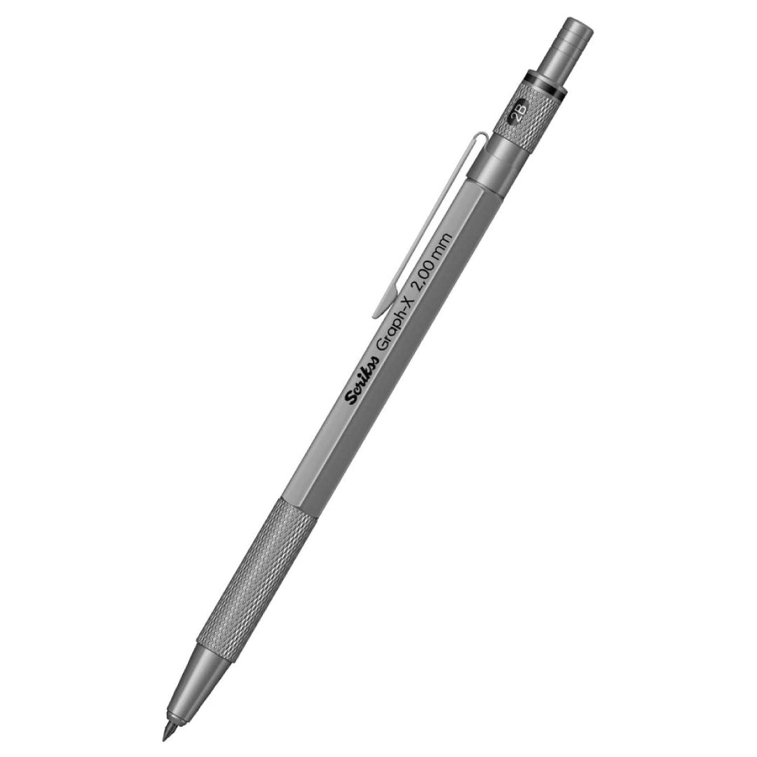 Scrikss | Graph-X | 2mm Mechanical Pencil | Satin Grey | Titanium Scrikss