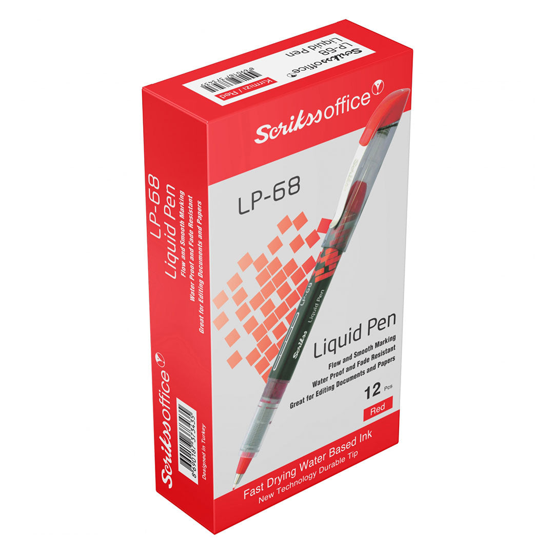 Scrikss | LP-68 | Liquid Pen | Box Of 12 | Red Scrikss