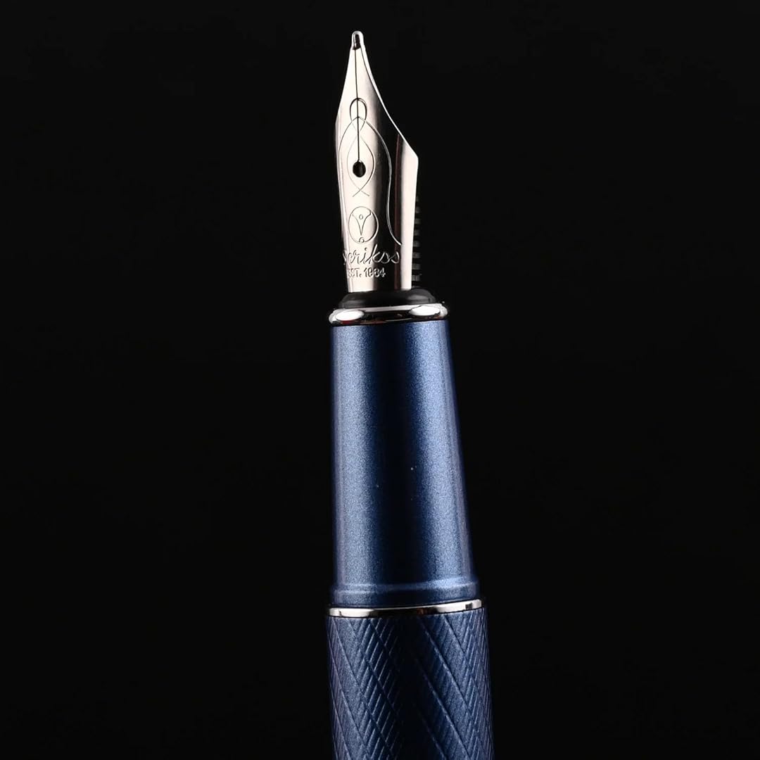 Scrikss | Noble 35 | Fountain Ink Pen | Medium Nib  | Blue Scrikss