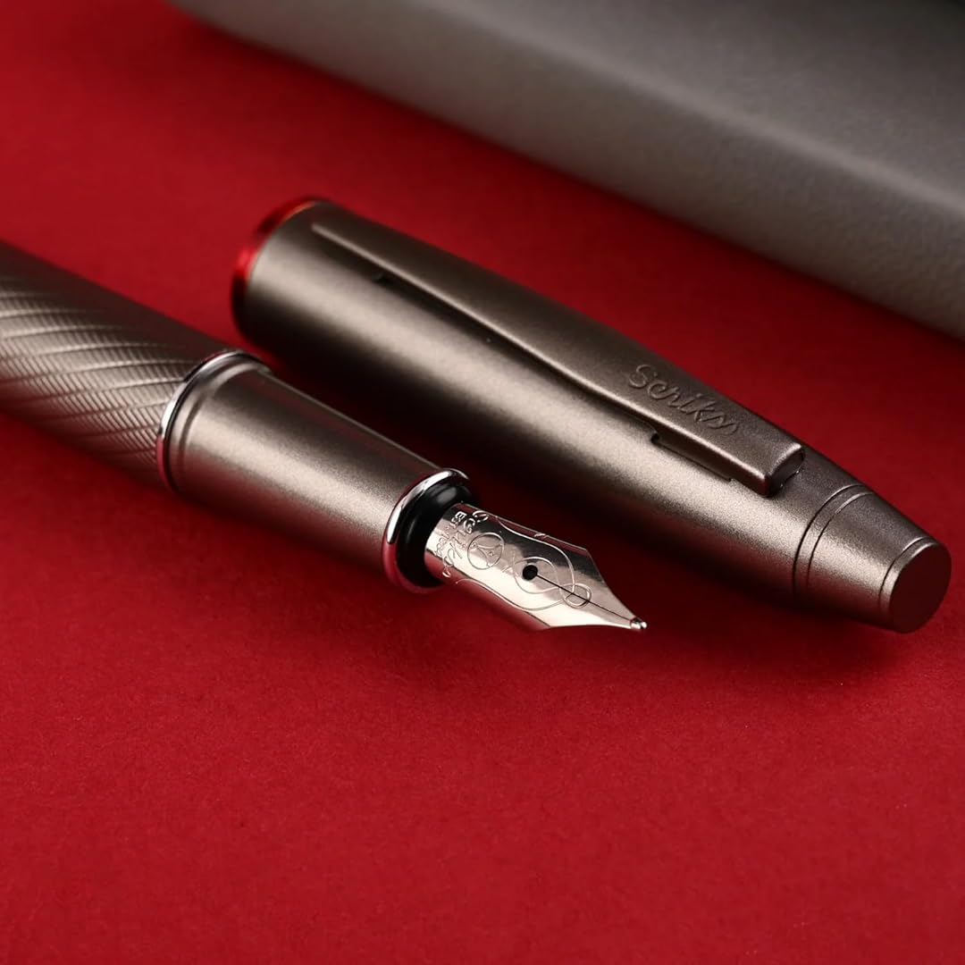 Scrikss | Noble 35 | Fountain Ink Pen | Medium Nib  | Matte Titanium Scrikss