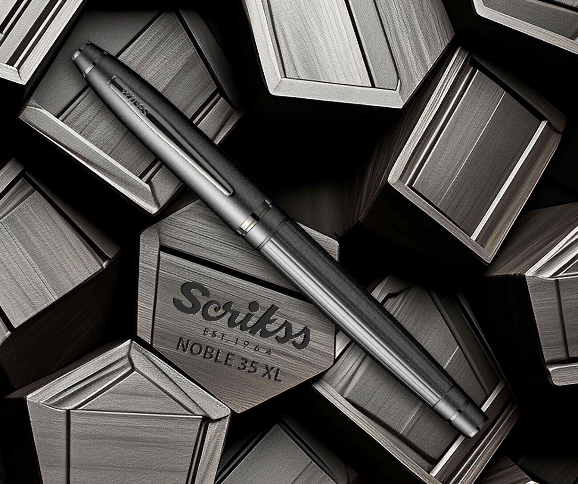 Scrikss | Noble | Fountain Pen | 350 | Matt Black | Medium Nib Scrikss