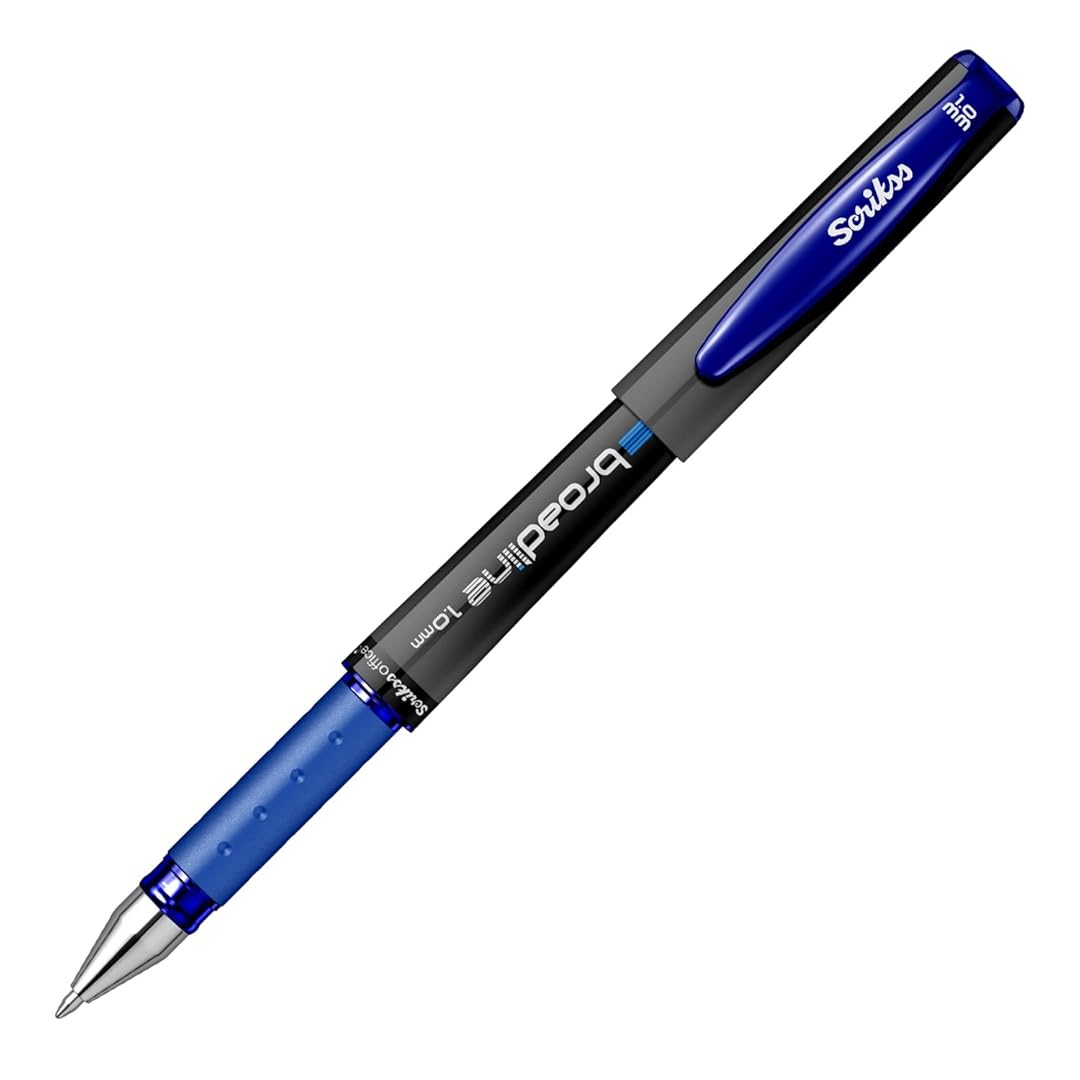 Scrikss | Office Broadline | 0.1mm | Gel Pen | Blue | Pack Of 12 Scrikss