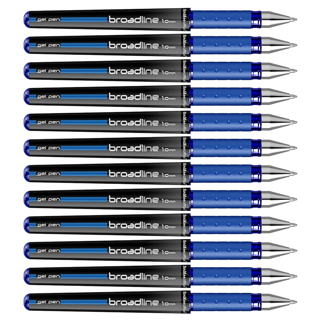 Scrikss | Office Broadline | 0.1mm | Gel Pen | Blue | Pack Of 12 Scrikss