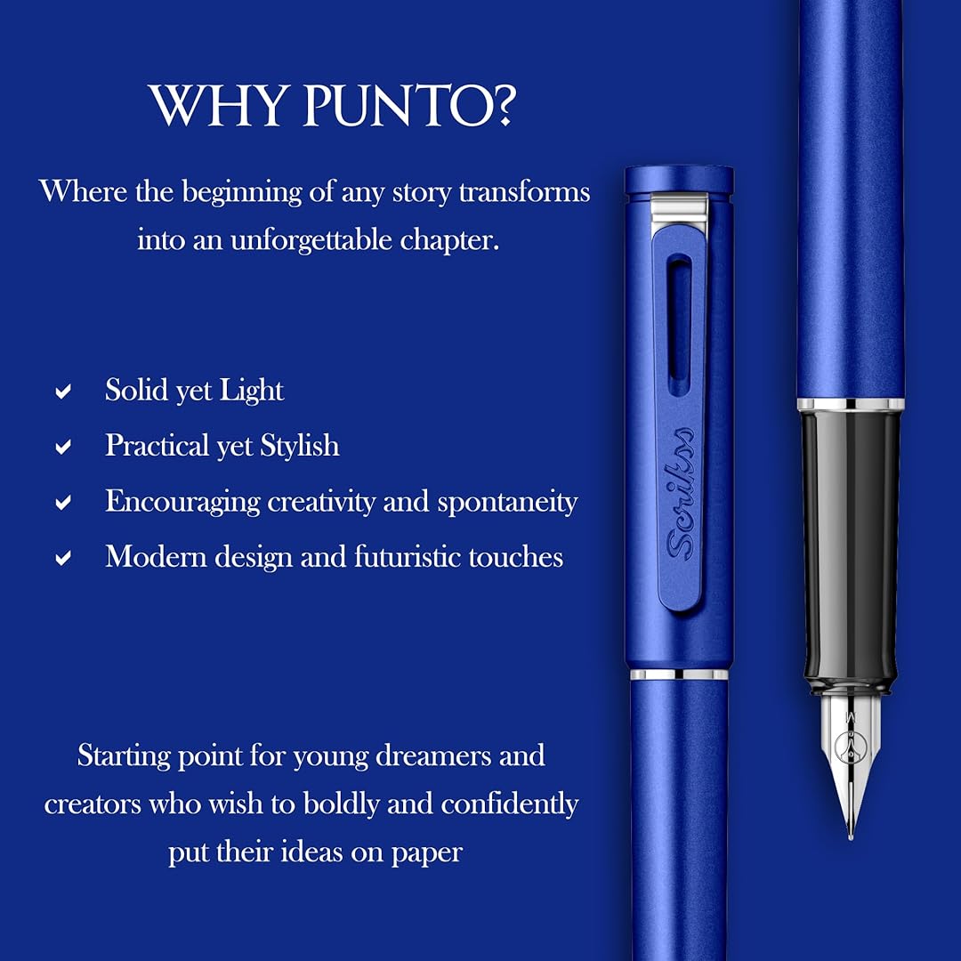 Scrikss | Punto Series | Fountain Pen | Medium Nib | Blue Scrikss