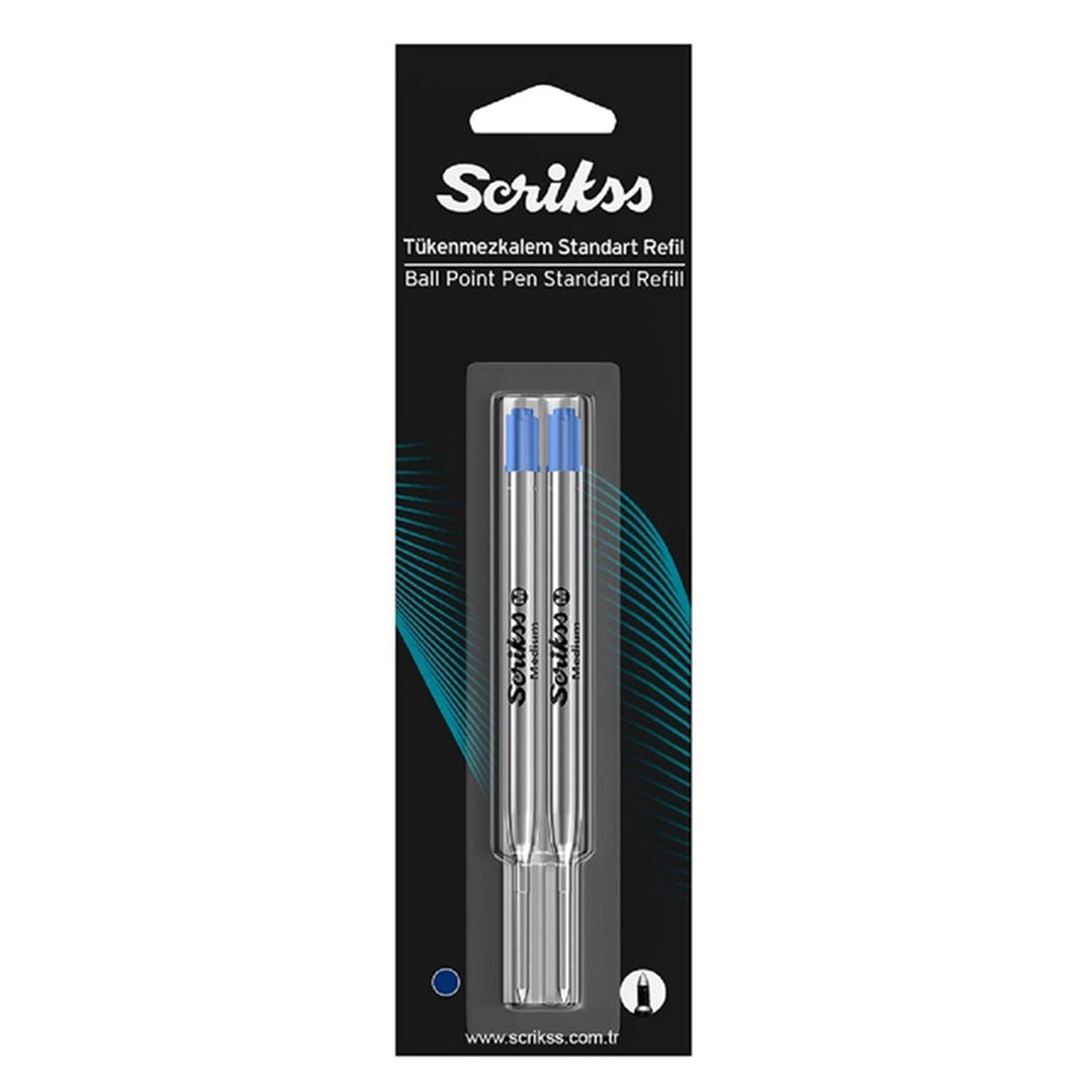 Scrikss | Standard Ball Point Refill |  Blue Ink| Pack Of 2 Scrikss