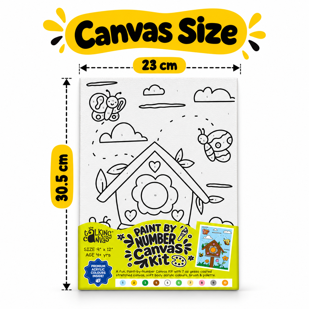 Paint by Numbers Canvas Kit for Kids 9x12 Inch - spring kit 9x12 canvas size