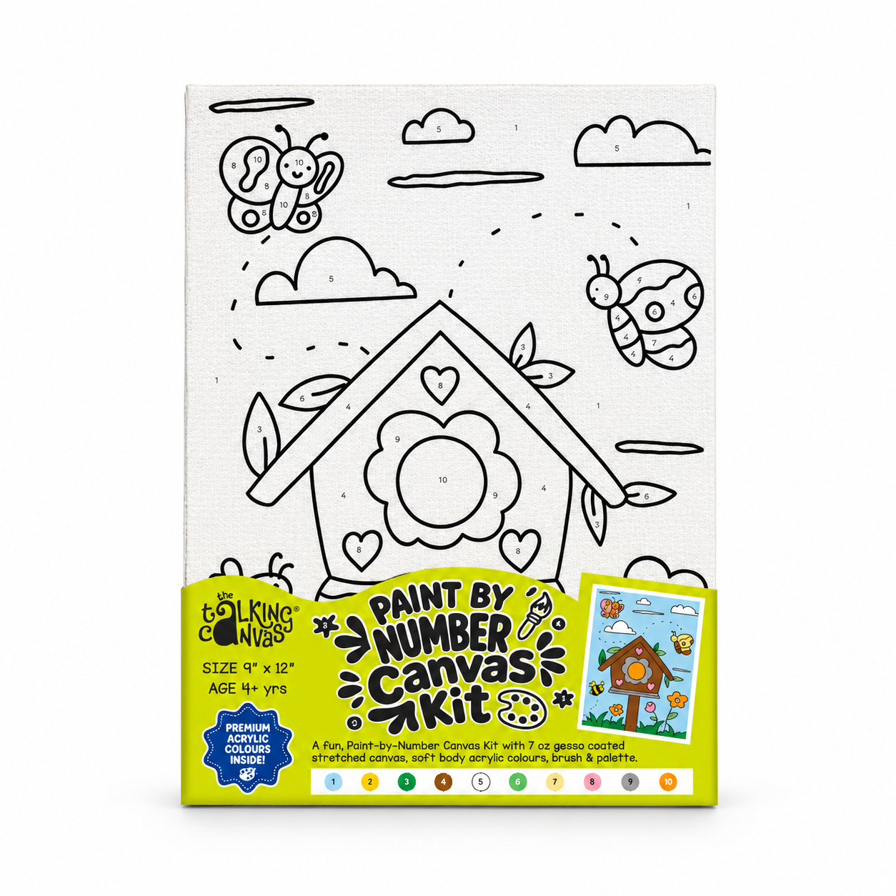 Paint by Numbers Canvas Kit for Kids 9x12 Inch - spring kit 9x12 front