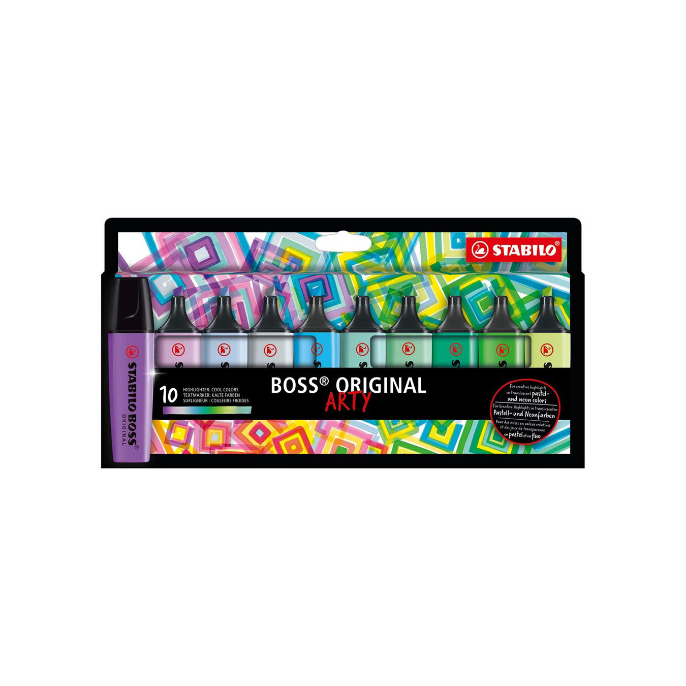 Stabilo Boss Original Arty Highlighter – Set of 10 Cool Colors Stabilo