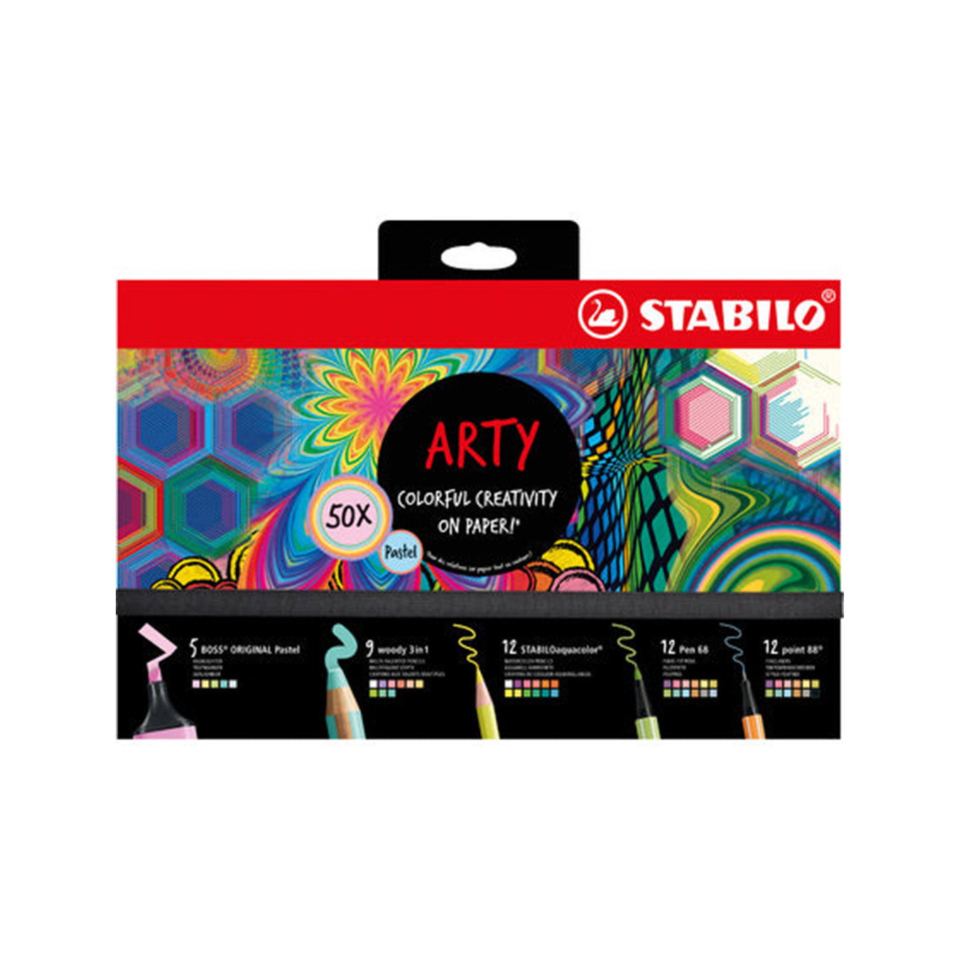 STABILO Arty Pastel Mixed Creative Set — Box of 50 Stabilo