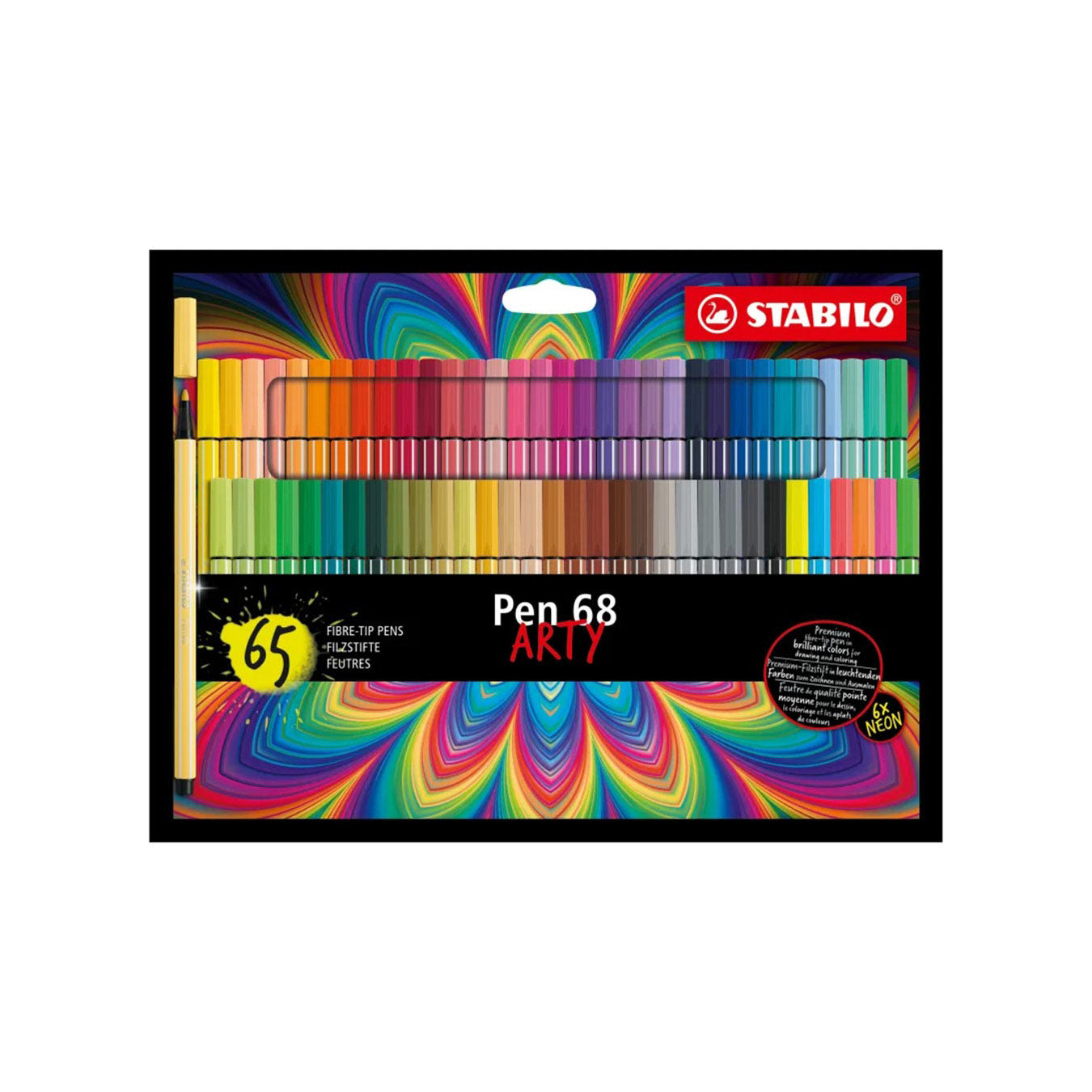 STABILO Pen 68 ARTY Felt Tip Pen - Set of 65 Stabilo
