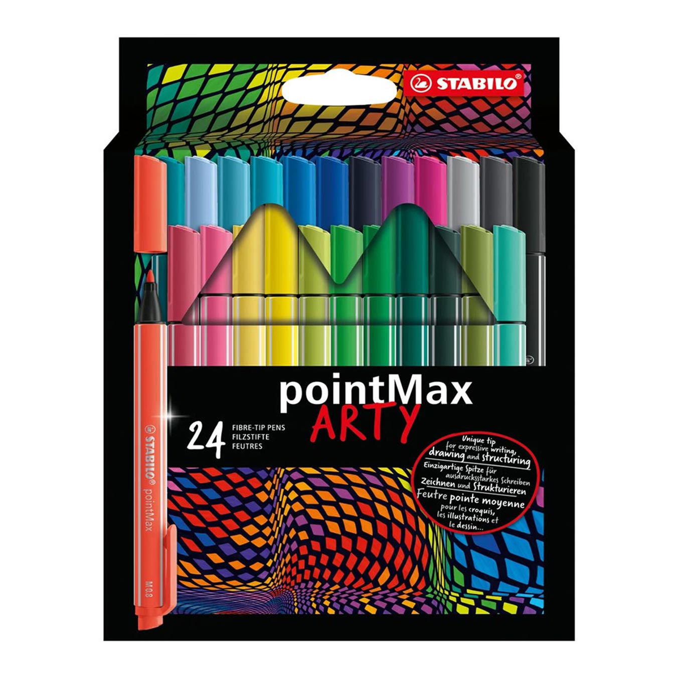 STABILO PointMax Felt-Tip Pen - Set of 24 Colors Stabilo