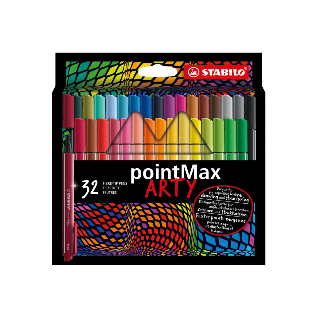 STABILO PointMax Felt-Tip Pen - Set of 32 Colors Stabilo