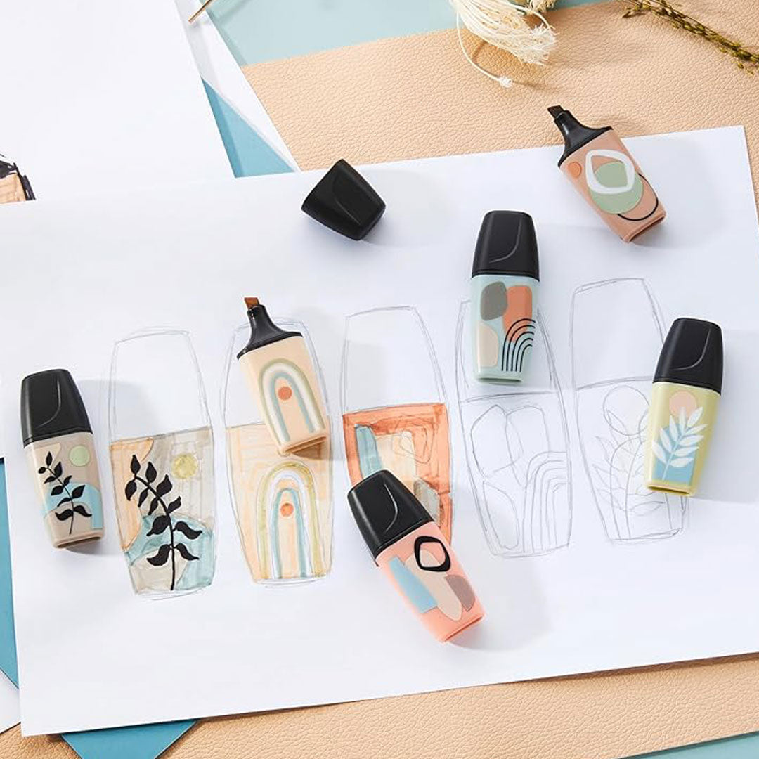Stabilo | Boss | Mini Naturevibes | Highlighter Pen | Pack of 6 | Mud green | Earth green | Beige | Umber | Sienna | Warm Grey Stabilo
