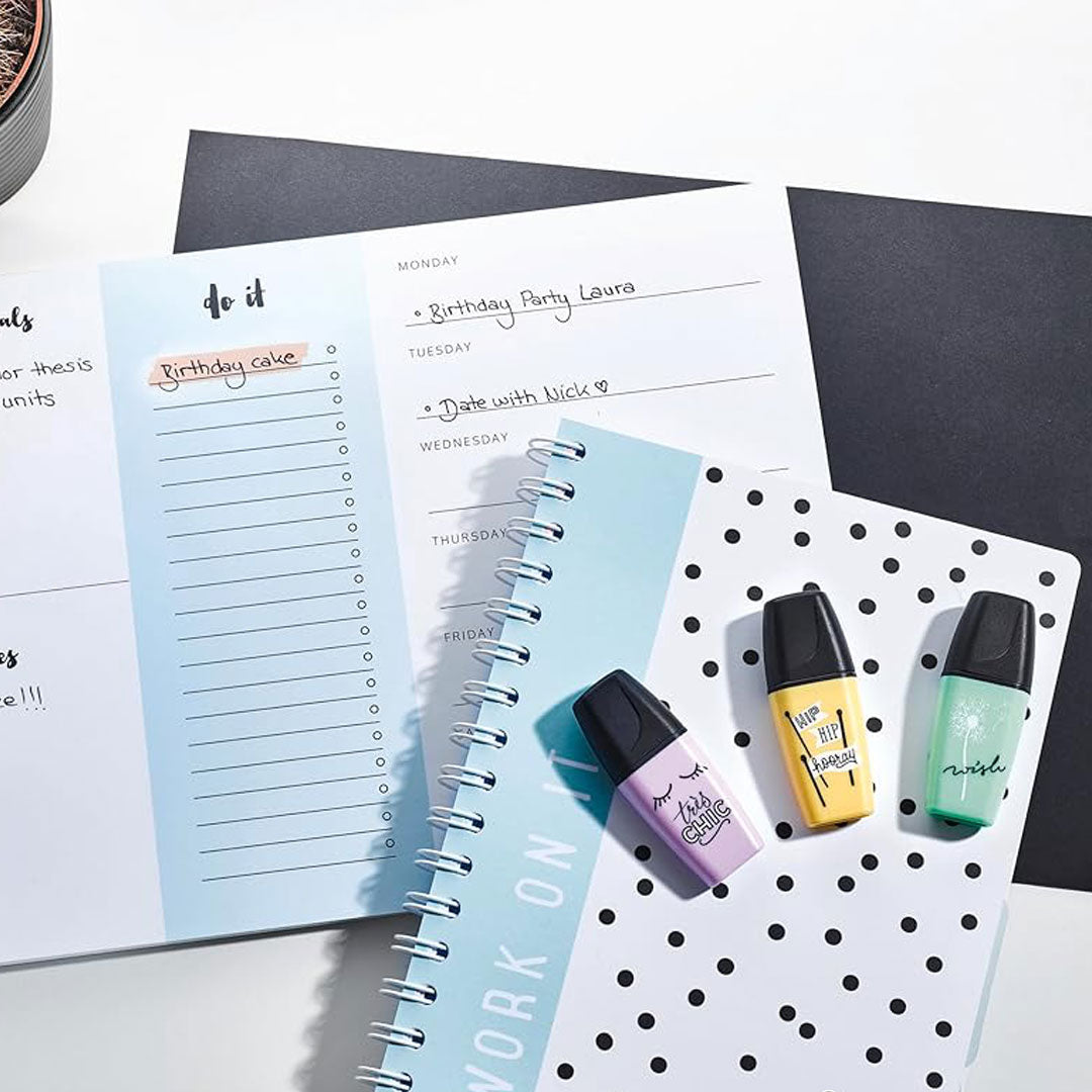 Stabilo | Boss | Mini Pastellove | Highlighter Pen | Pack of 3 | Peach | Purple | Mint Green Stabilo