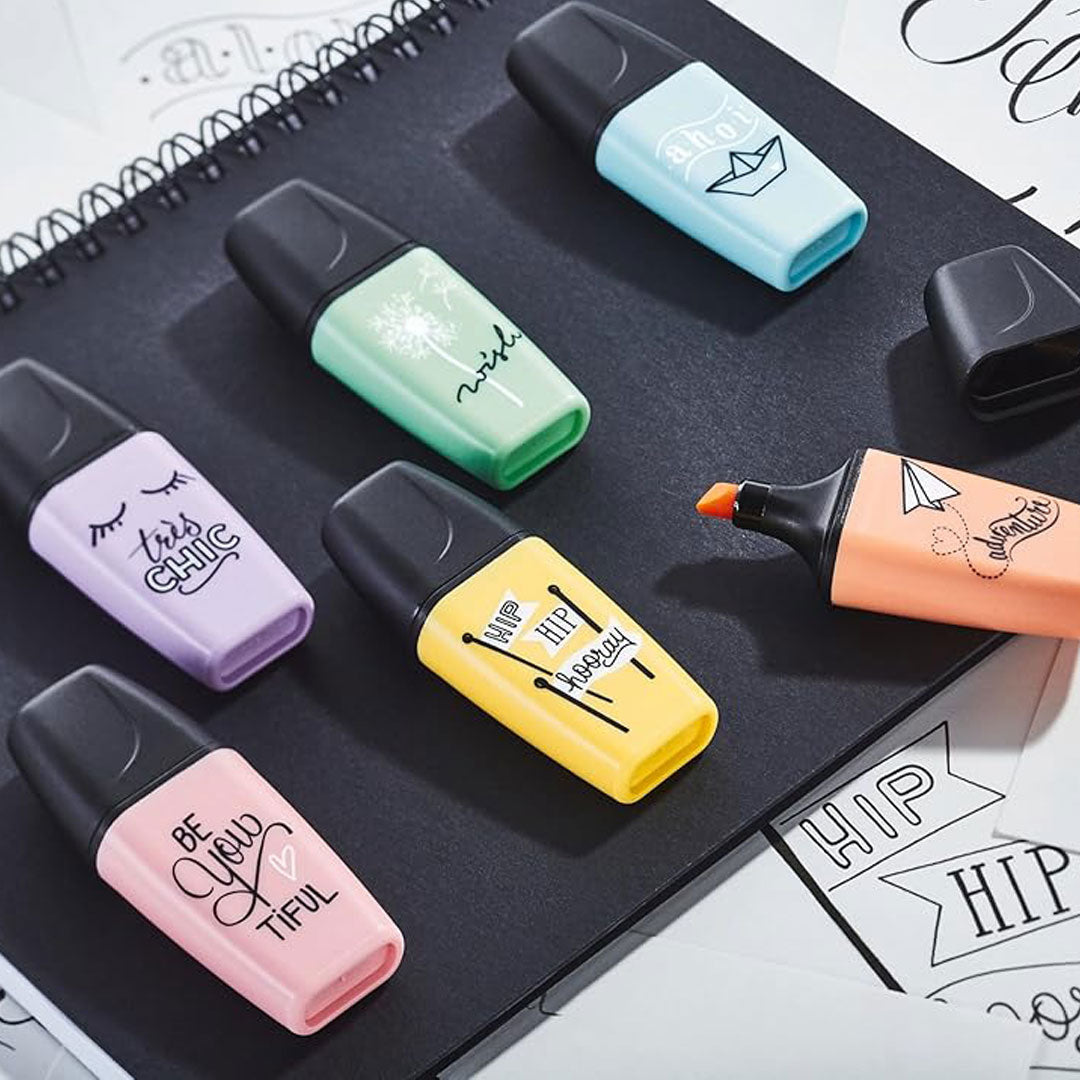 Stabilo | Boss | Mini Pastellove | Highlighter Pen | Pack of 3 | Peach | Purple | Mint Green Stabilo