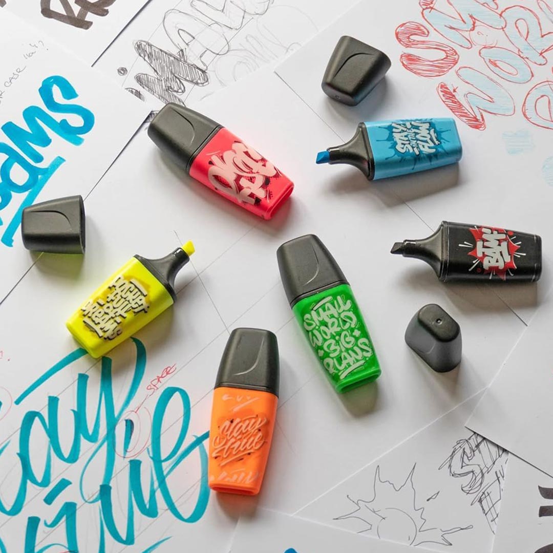 Stabilo | Boss | Mini Snooze One | Highlighter Pen | Pack of 3 | Orange, Pink, Green Stabilo