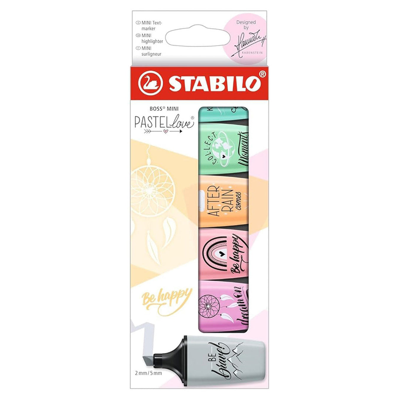 Stabilo | Boss | Mini Pastellove | Highlighter Pen | Pack of 6 | Assorted Colours Stabilo