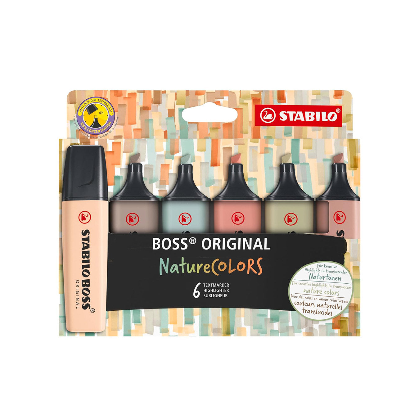 Stabilo | Boss Original Highlighter | Nature Colors | Pack of 6 | Premium Shades Three Stabilo