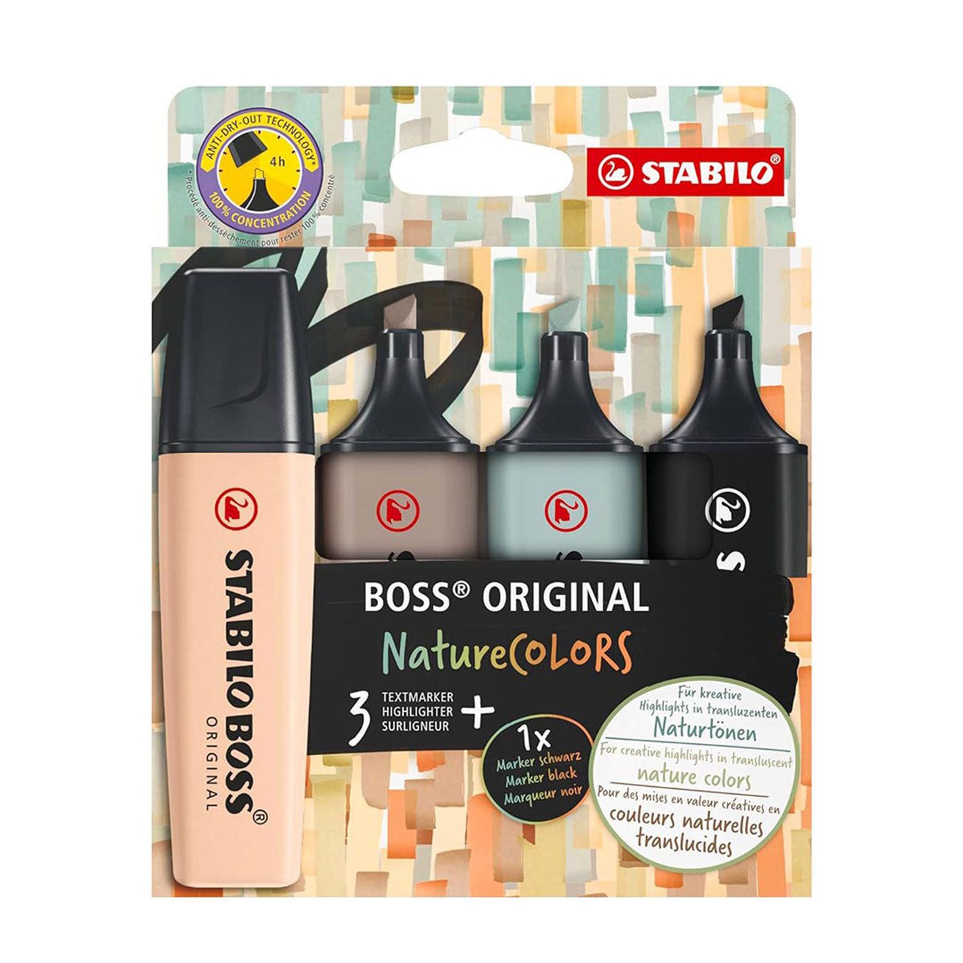 Stabilo | Boss Original Highlighter | Nature Colors | Pack of 4 | Premium Shades Two Stabilo