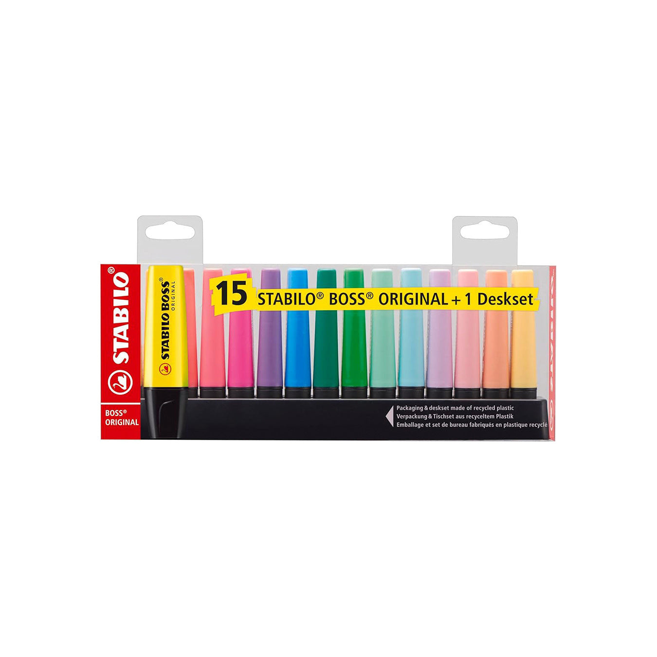 STABILO BOSS Original Multicolored Highlighter - Set of 15 Stabilo