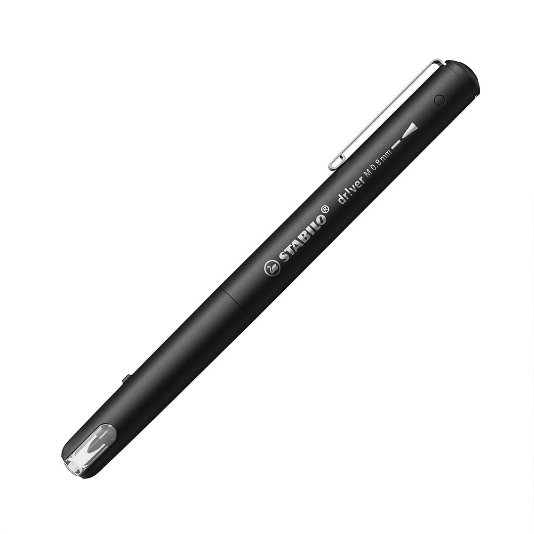 Stabilo | dr!ver Series | Premium Fineliner & Felt Tip | Pack of 4 | 0.8 MM | Black, Blue, Green, Red Stabilo