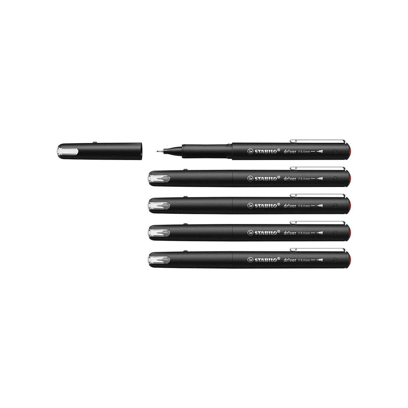 Stabilo dr!ver Premium Fineliner Red – Fine Nib, Pack of 5 Stabilo