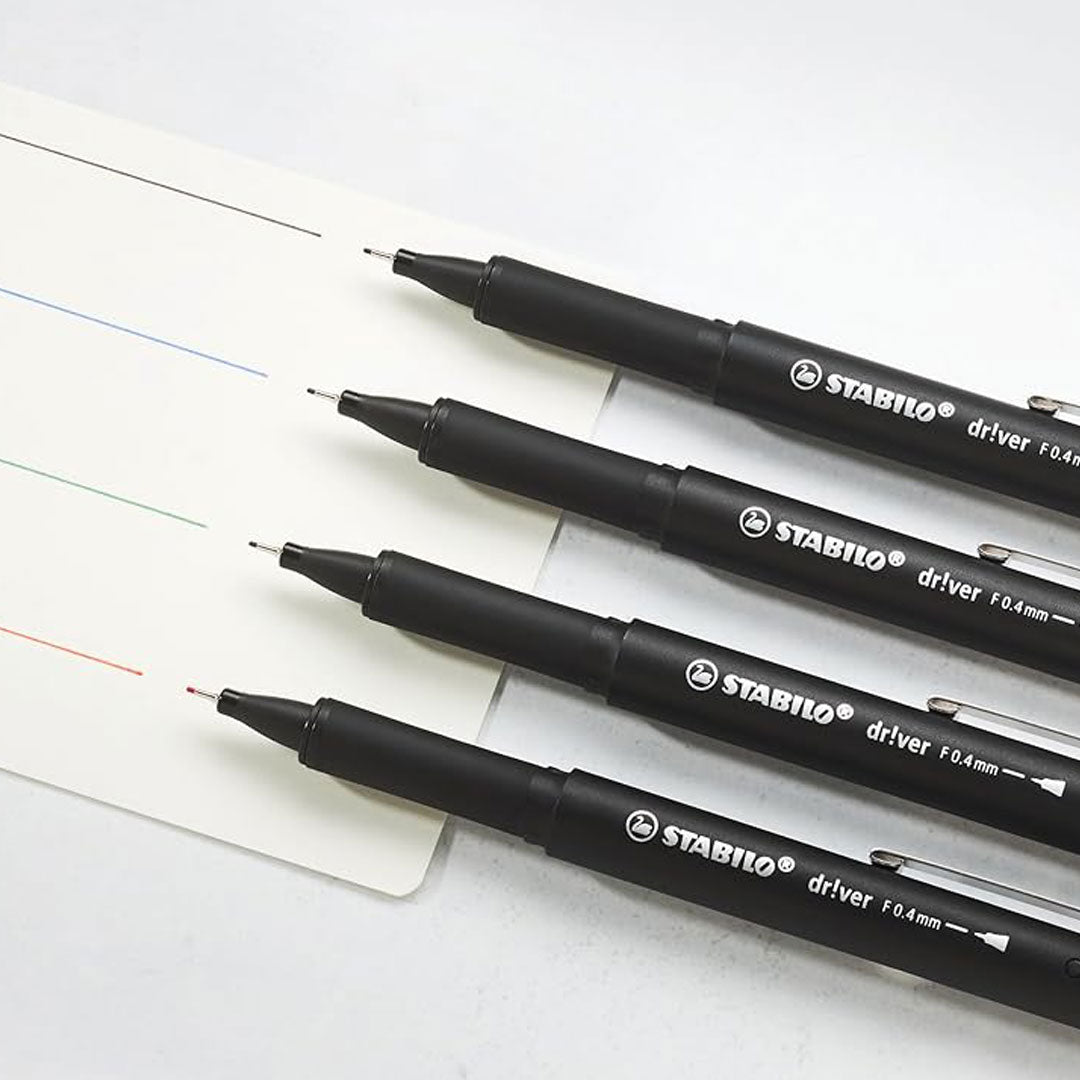 Stabilo dr!ver Premium Fineliner Red – Fine Nib, Pack of 5 Stabilo