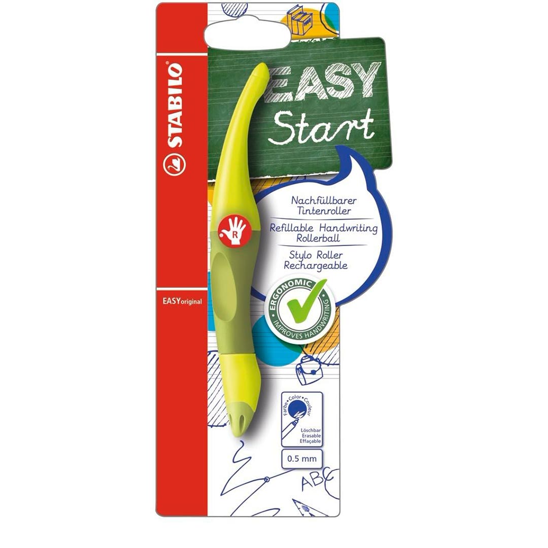 Stabilo | Easy Original | Pastel | Roller Ball Pen | Right Handed | Lime Green | Pack of 1 Stabilo