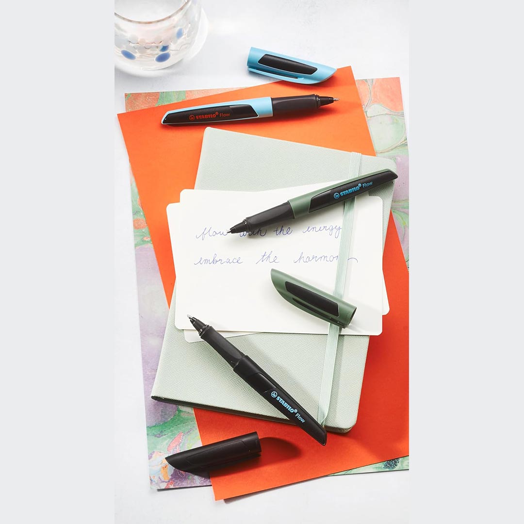 Stabilo | Flow | Ballpoint Pen | Forest | Pack of 1 | Including Blue Refill | 0.5mm Stabilo